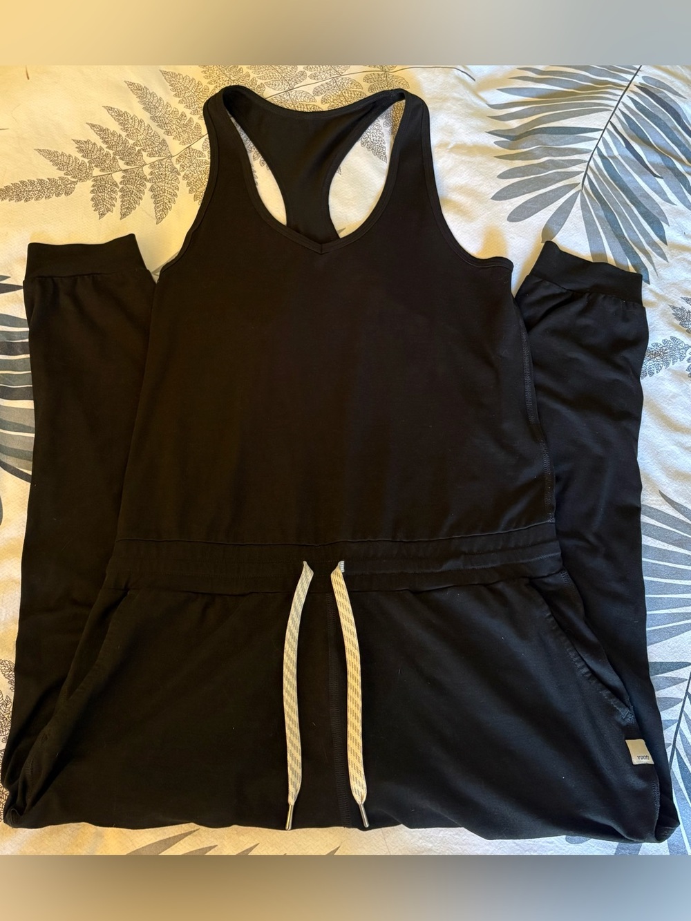 Vuori Black Drawstring Jogger Jumpsuit - Picture 2 of 6